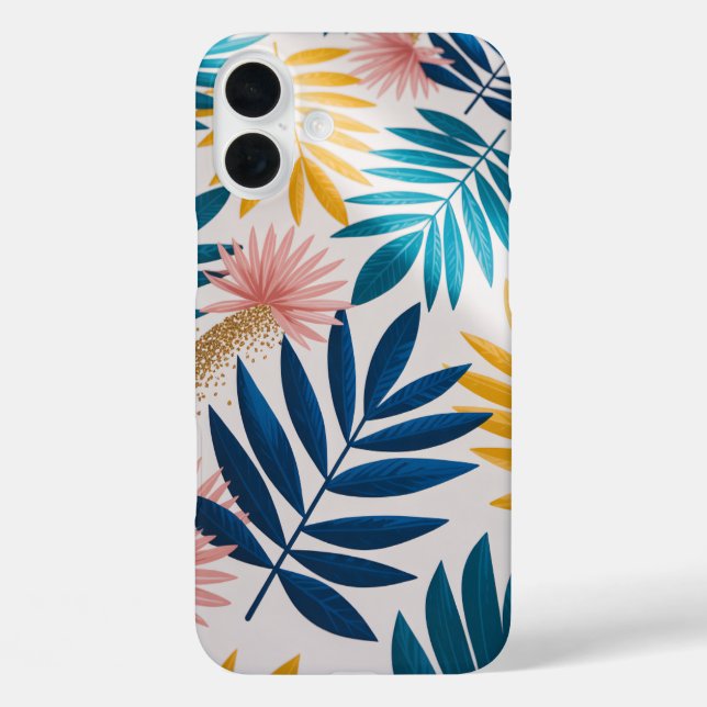 Tropical Summer Leaves Bright Phone Case (Rückseite)