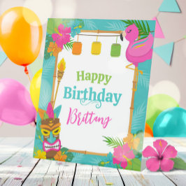 Tropical Summer Luau Birthday Sign Sockelschild