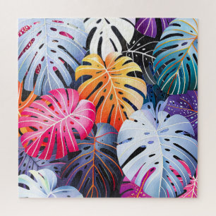 Tropical Summer Monstera Blätter