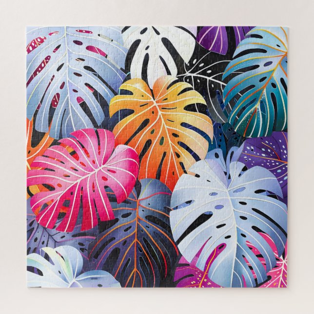 Tropical Summer Monstera Blätter (Vertikal)