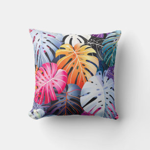 Tropical Summer Monstera Blätter Kissen