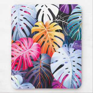 Tropical Summer Monstera Blätter Mousepad