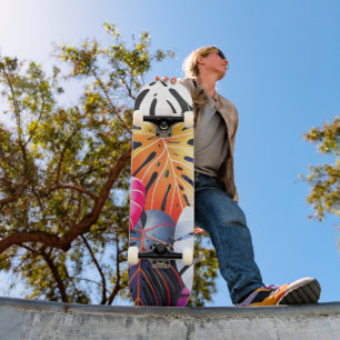 Tropical Summer Monstera Blätter Skateboard