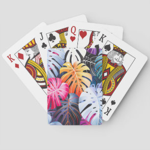 Tropical Summer Monstera Blätter Spielkarten