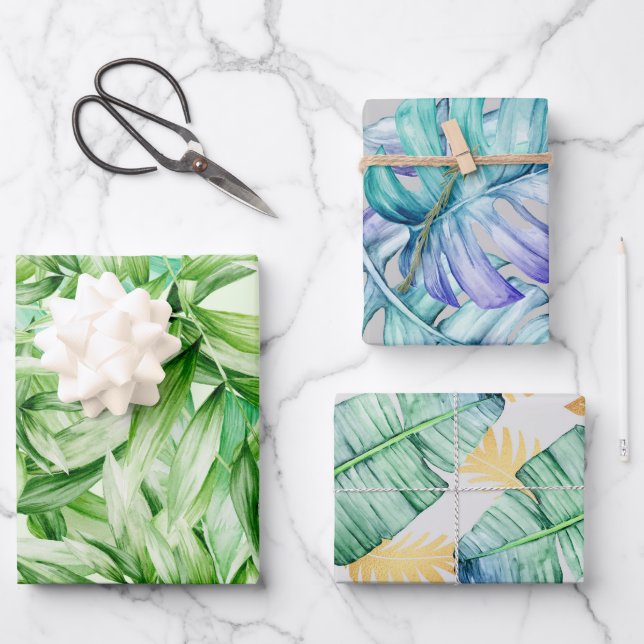 Tropical Summer Palm Feuille Motif (Recto)