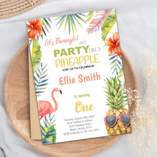 Tropical Summer Party Card für Mädchen Einladung