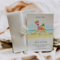 Tropical Summer Pink Flamingo Baby Dusche