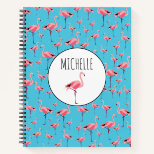 Tropical Summer Pink Flamingo Muster Notebook Notizbuch
