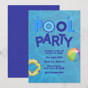 Tropical Summer Pool Party Einladung
