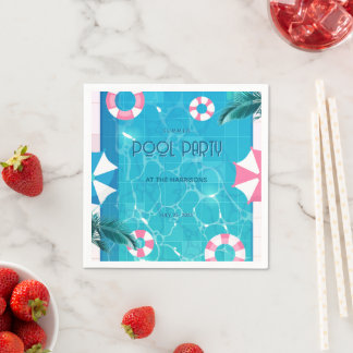 Tropical Summer Pool Party Serviette