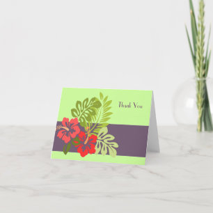 Tropical Summer Red Pink Hibiskus Blume Vielen Dan Dankeskarte