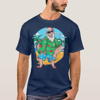 Tropical Summer Santa Claus Palm Tree Weihnachten  T-Shirt