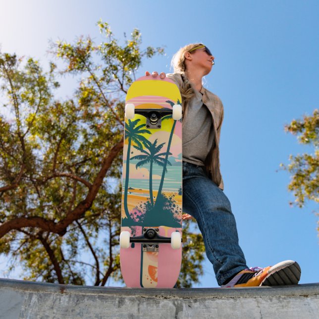 Tropical Summer Sunset Süßigkeiten Paradies Skateboard (Außenbereich 1)