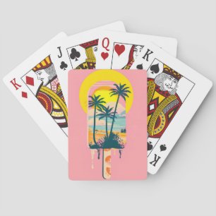 Tropical Summer Sunset Süßigkeiten Paradies Spielkarten
