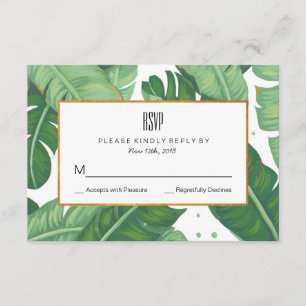 Tropical Summer Wedding RSVP Card Karte
