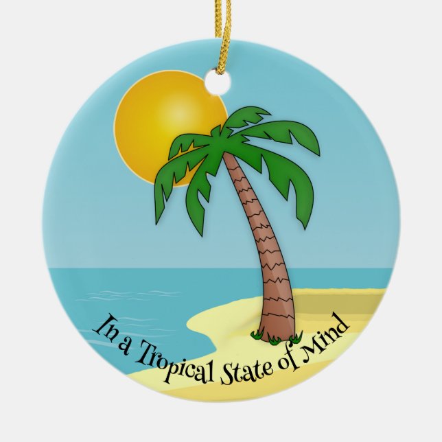 Tropical Sun Design Keramik Ornament (Vorne)