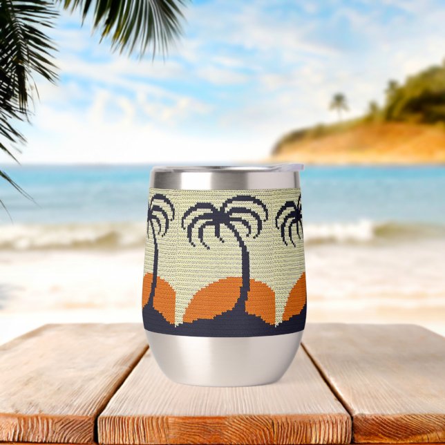 Tropical Sunrise Palmiers Artisan Crochet Imprimer (Yoga)