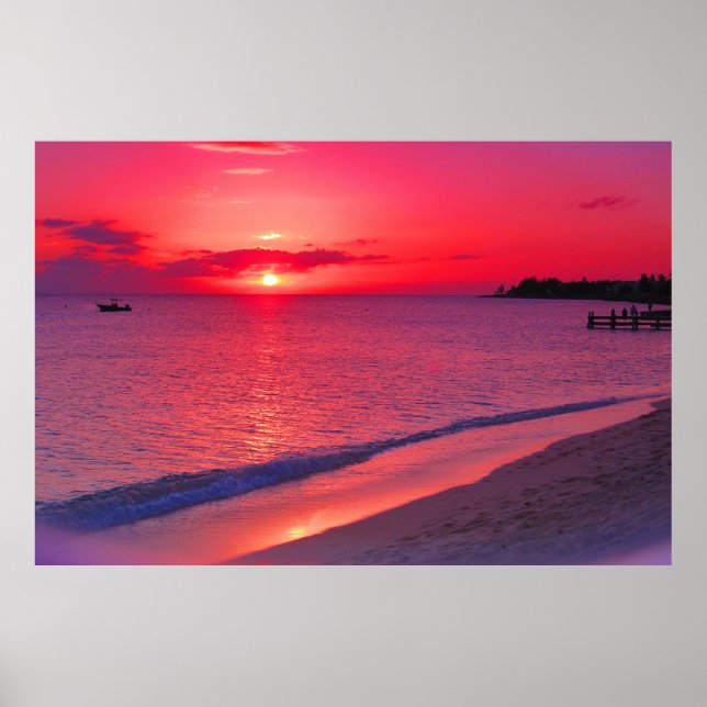 Tropical Sunset Beach Large Wall Poster (Devant)