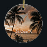 Tropical Sunset Beach Palms St. Croix USVI Keramik Ornament<br><div class="desc">Tropical Sunset Beach Palms St. Croix USVI Keramik Ornament - diese romantische Landschaft wurde in Cane Bay in St. Croix US Jungfrau Islands fotografiert. Ich Liebe, wie der Sonnenuntergang, die Palmen und die Hügel zusammenkommen, um ein entspannendes Sonnenuntergangsfoto zu machen. Ich hoffe, es bringt eine entspannende und friedliche Ergänzung zu...</div>
