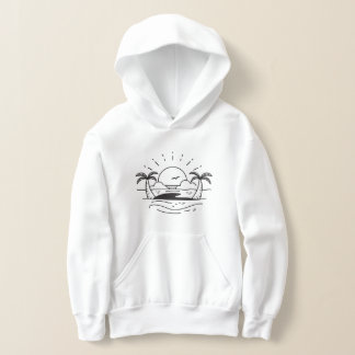 Tropical Sunset Beach Scene - Girls’ Hoodies. Hoodie