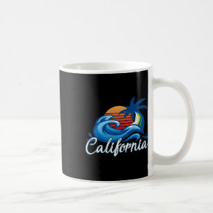 Tropical Sunset Cali Beach Waves Surfen USA Calif Kaffeetasse