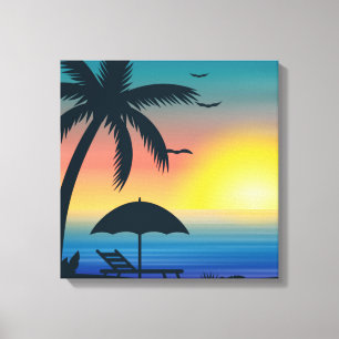 Tropical Sunset Canvas Print Leinwanddruck