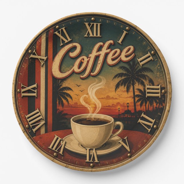Tropical Sunset Coffee Pappteller (Vorderseite)