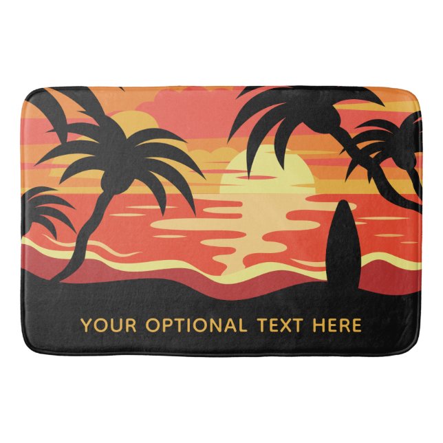 Tropical Sunset Custom Text Bad Matten (Vorderseite)