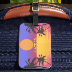 Tropical Sunset Graphic Personalisiert Gepäckanhänger