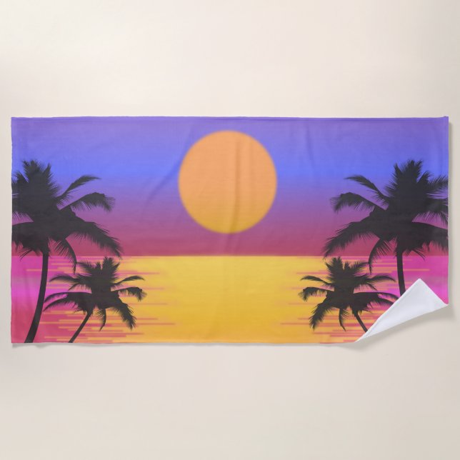 Tropical Sunset Graphic Strandtuch (Vorderseite)