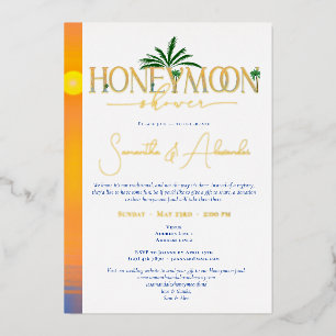 Tropical Sunset Honeymoon Paare Dusche Folieneinladung