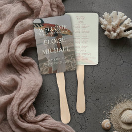 Tropical Sunset Island Wedding Photo Program Fan Fächer