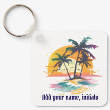 Tropical Sunset Keyring - Beach Vibes & Palmen