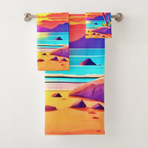 Tropical Sunset Oasis Badhandtuch Set