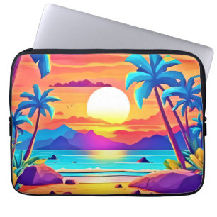 Tropical Sunset Oasis Laptopschutzhülle