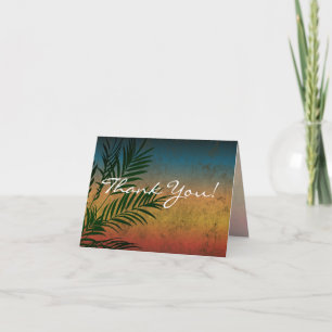 Tropical Sunset Palm Fronds Vielen Dank Anmerkunge Dankeskarte