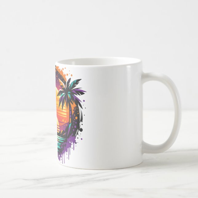 Tropical Sunset Palm Mug – Colorful Beach Vibes Co (Droite)