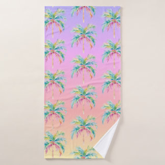 Tropical Sunset Palm Tree Badehandtuch
