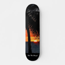 Tropical Sunset Palm Tree Personalize Skateboard