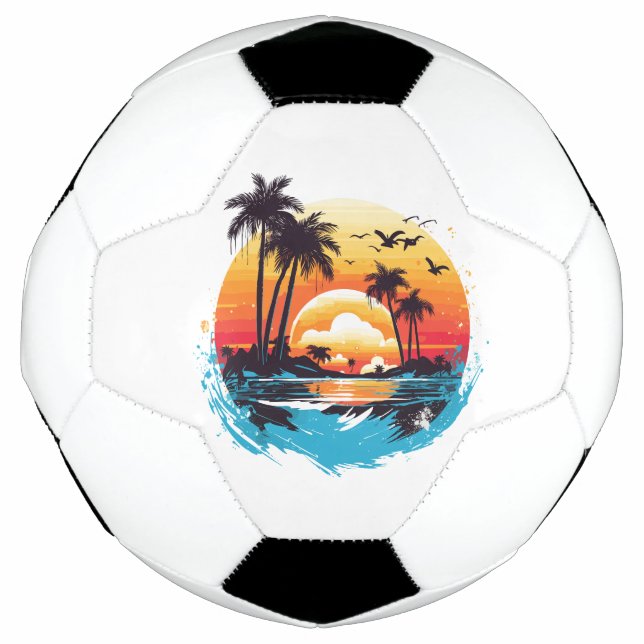 Tropical Sunset Paradise Fußball (Vorderseite)