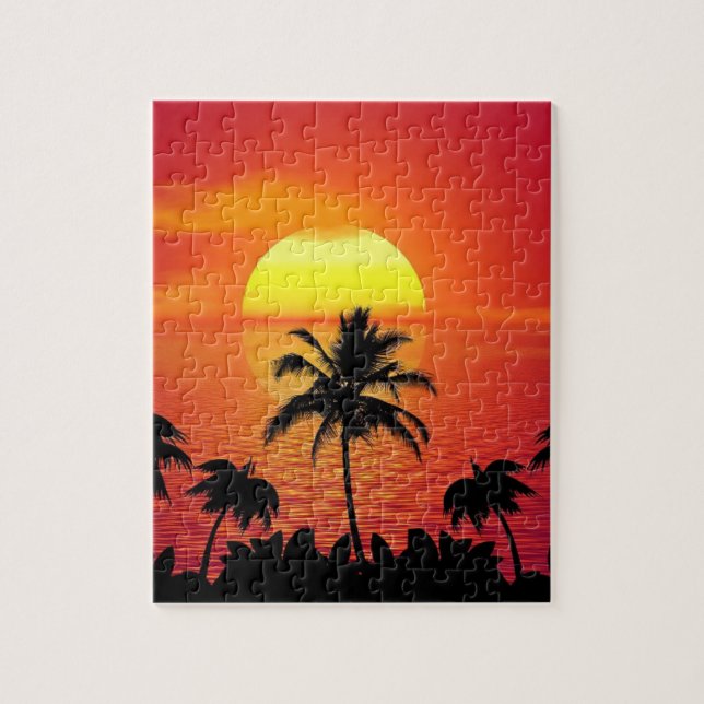 TROPICAL SUNSET PARADISE-Puzzle (Vertikal)