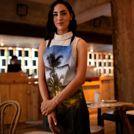 Tropical Sunset Print Schürze