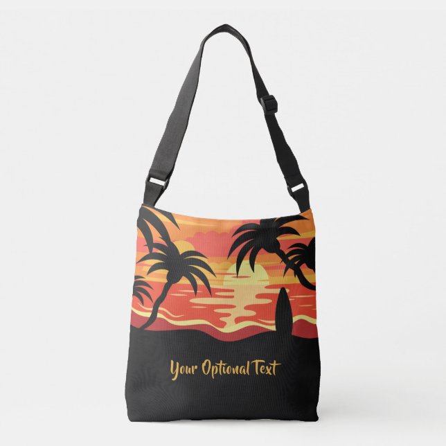 Tropical Sunset sacs de plage de texte personnalis (Devant)