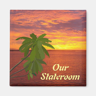 Tropical Sunset Stateroom Door Marker q. Magnet