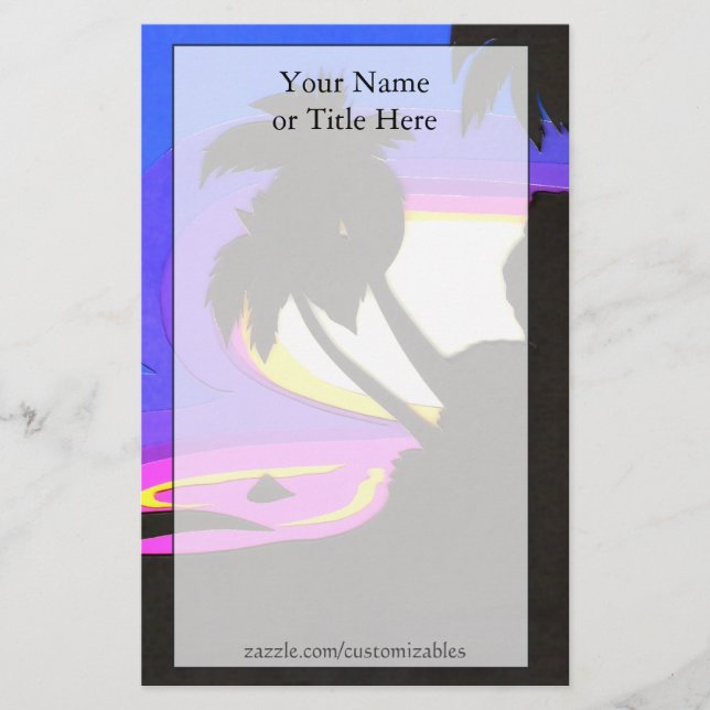 Tropical Sunset Stationery Briefpapier (Vorderseite)