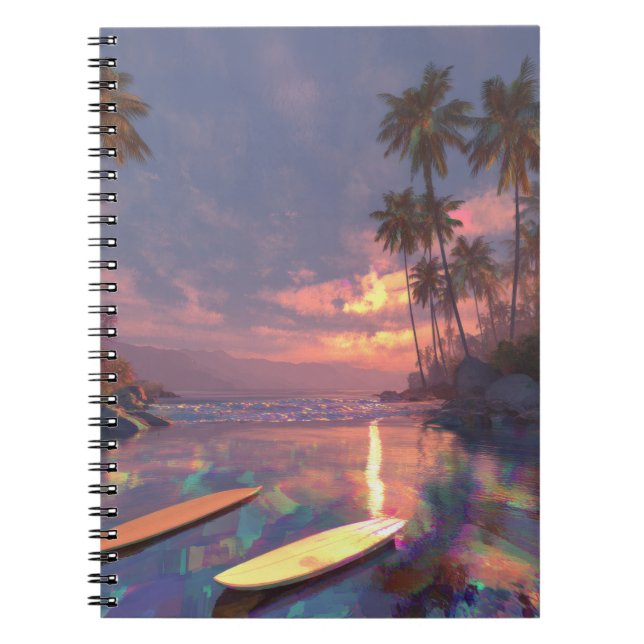 Tropical Sunset Surf Dream Notebook Notizblock (Vorderseite)