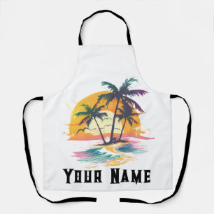 Tropical Sunset Vibes - Palmen Trees & Beach Desig Schürze