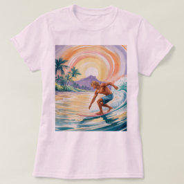 Tropical Surfing Sunset Oatmehl Tri-Blend-T - Shir T-Shirt