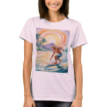Tropical Surfing Sunset Oatmehl Tri-Blend-T - Shir