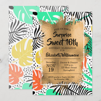 Tropical Sweet 16. Geburtstag Einladungen